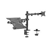 Gembird MA-DA-03 Adjustable desk mount with monitor arm and notebook tray (rotate  tilt  swivel)  17”-32”  up to 9 kg_1