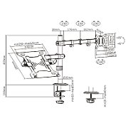 Gembird MA-DA-03 Adjustable desk mount with monitor arm and notebook tray (rotate  tilt  swivel)  17”-32”  up to 9 kg_2