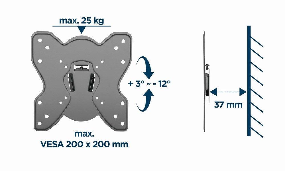 Gembird WM-42T-03 TV wall mount (tilt)  23”-42”  up to 25kg_5