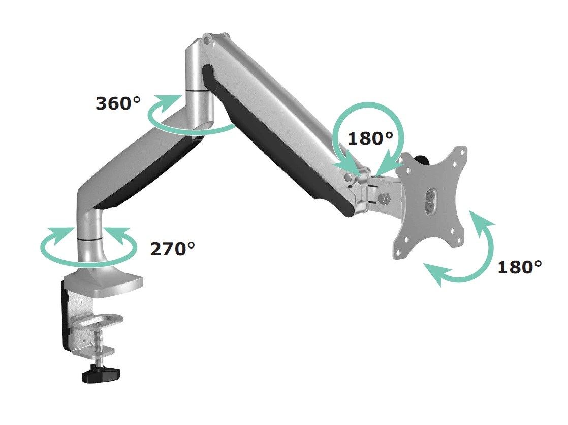 Monitor Arm IcyBox 1 Monitor bis zu 32 /9kg neig&schw si retail_3