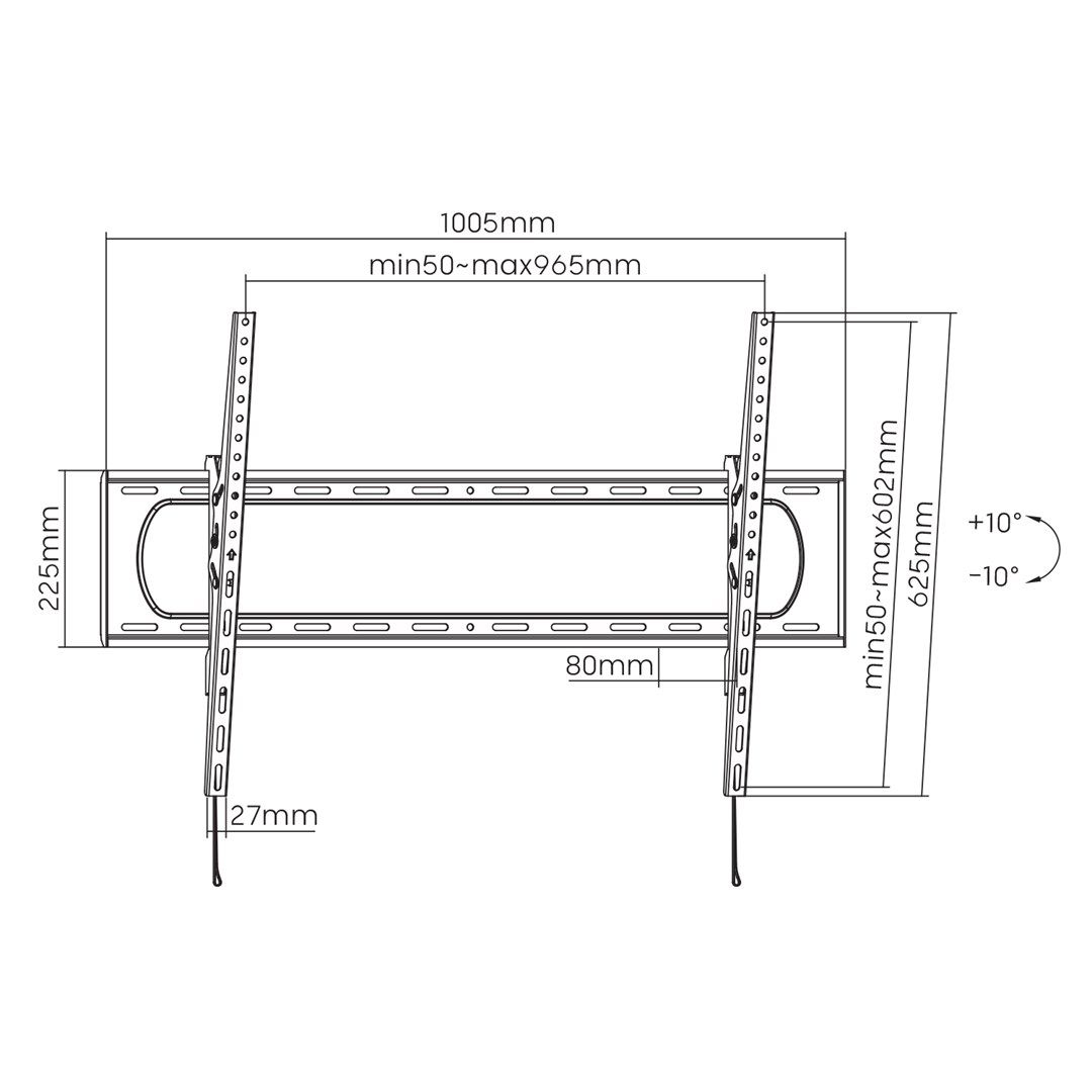 Maclean TV or monitor mount  max. VESA 900x600  60-120   120kg  black  MC-750N_5