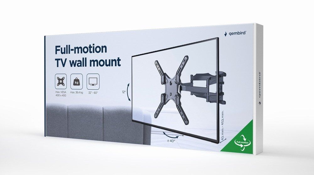 Gembird WM-60ST-01 Full-motion TV wall mount   32”-60” (36 kg)_10