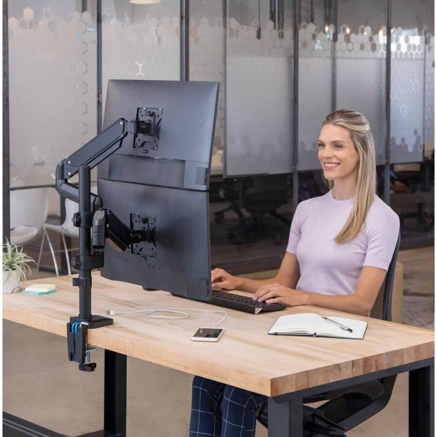 Fellowes Ergonomics arm for 2 vertical monitors - Platinum series_7