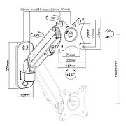 Maclean monitor wall mount  17-27''  7kg max  gas spring  MC-458_1