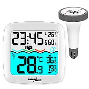 GreenBlue Pool Thermometer Weather Station  60m Range  Floating Sensor  Temperature  Time  Calendar  DCF  GB216_1