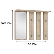 Hanger + mirror PARMA 100x15x.81.5 cm  oak sonoma_3