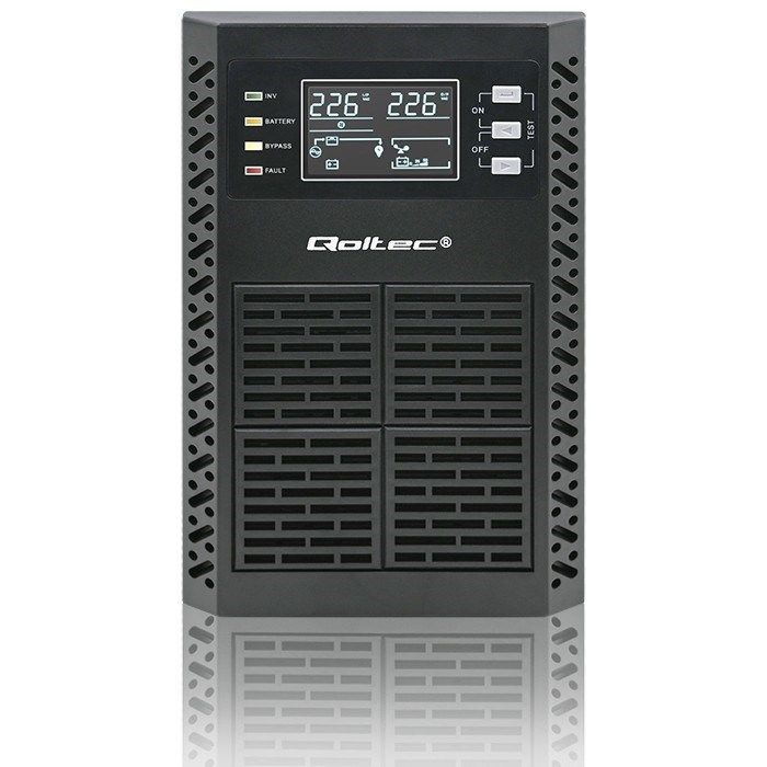 Qoltec 52280 Uninterruptible Power Supply UPS | 1kVA | 1000W | Power factor 1.0 | LCD | EPO | USB | On-line_6