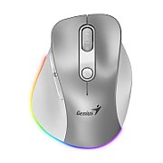 MOUSE Genius,  Ergo 9000S, PC sau NB, wireless, BT+2.4GHz, optic, 2400 dpi, butoane/scroll 6/1, , alb sidefat, 