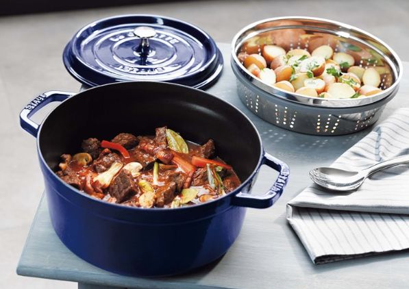 Staub Round Cast Iron Pot - Blue  8.35 ltr_2