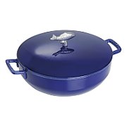 Staub Cast Iron Fish Soup Pot - Blue  4.65 ltr_1