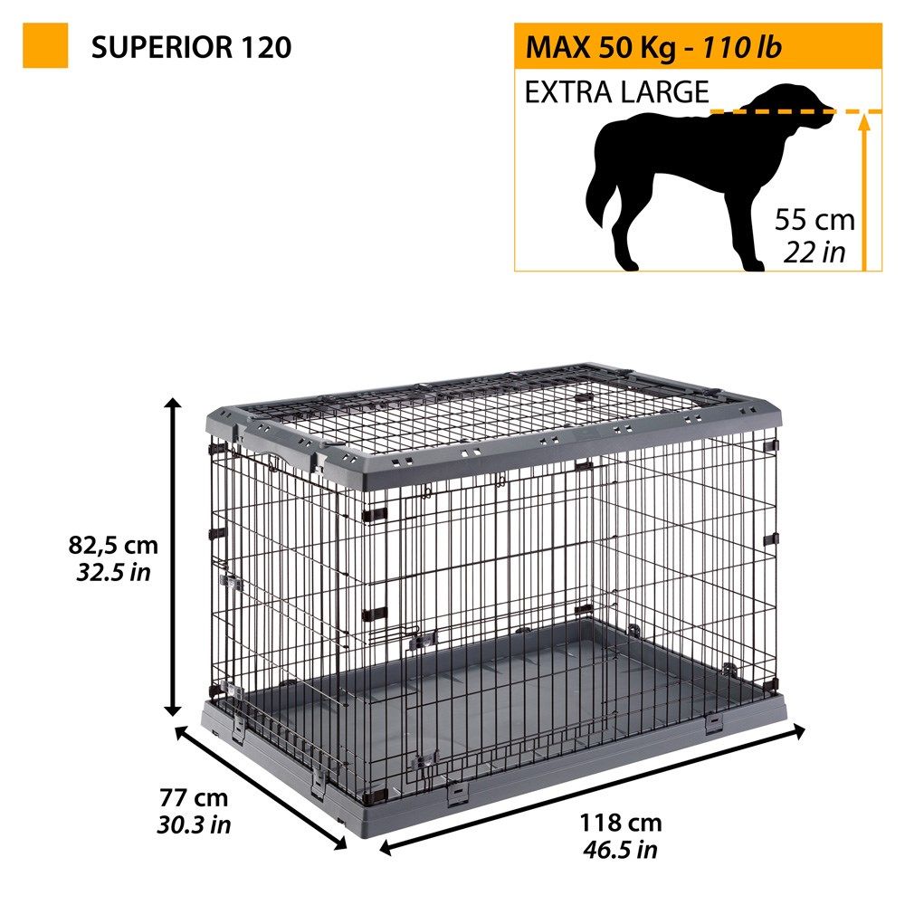 FERPLAST Superior 120 - dog cage - 118 x 77 x 82.5 cm_2