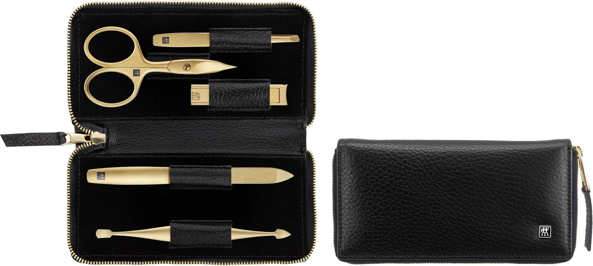 Zwilling Twinox Gold Edition Manicure Set - Black Leather Case  5 Pieces - Black_13