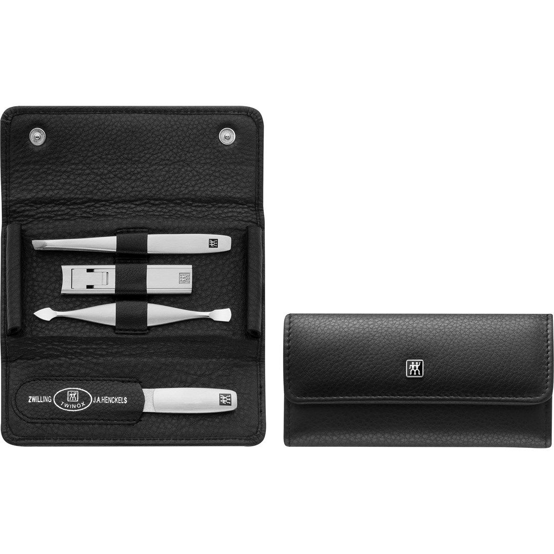 Zwilling Twinox Travel Set - Black Leather Case  4 Pieces - Black_2