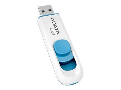 MEMORIE USB 2.0 ADATA 32 GB, retractabila, carcasa plastic, alb / albastru, 