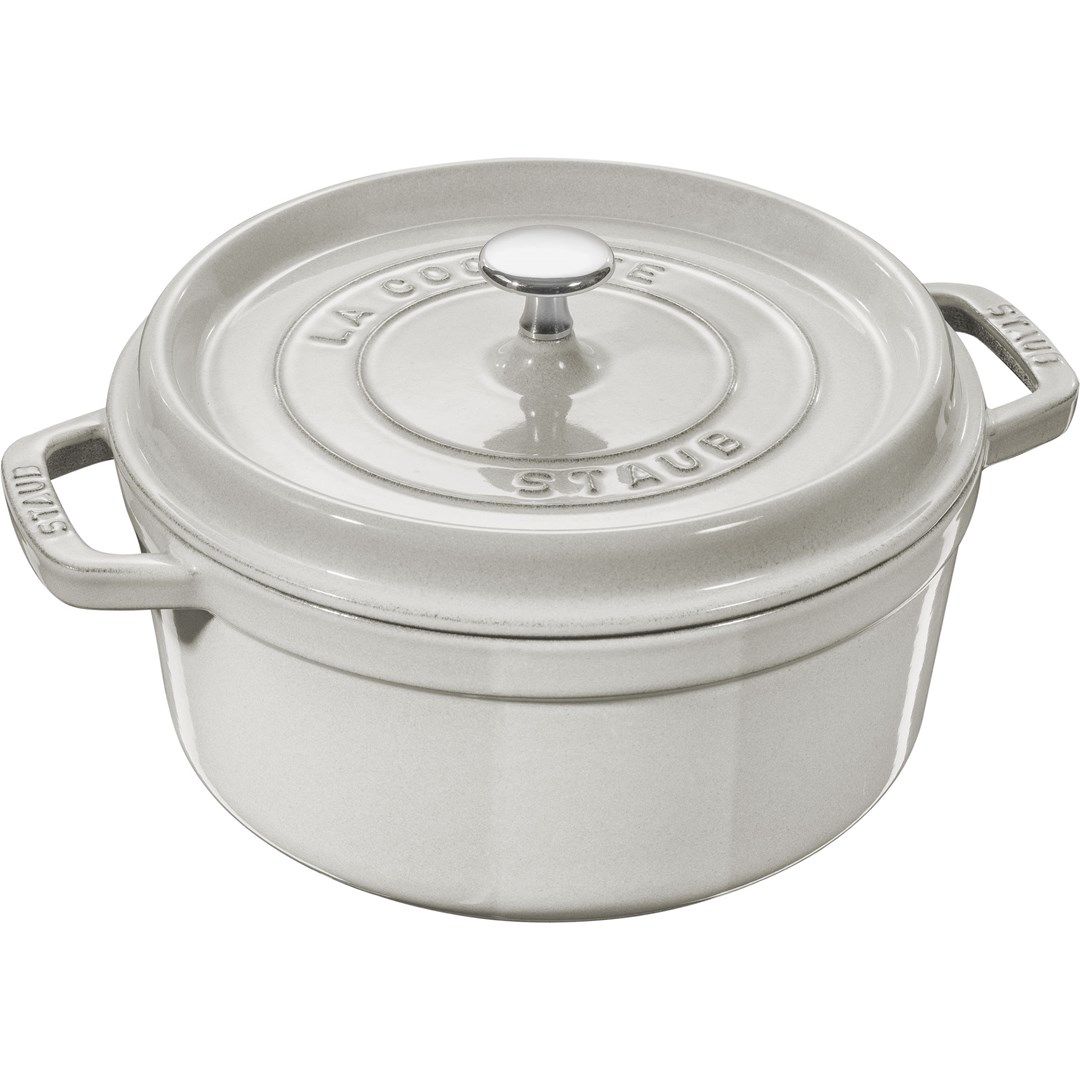 Staub Round Cast Iron Pot - 2.6 ltr  White Truffle_6