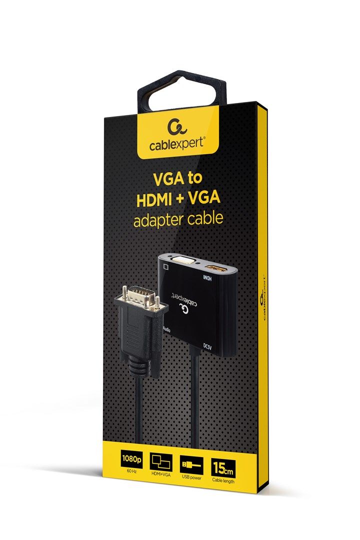 Gembird A-VGA-HDMI-02 video cable adapter 0.15 m HDMI + VGA (D-Sub) VGA (D-Sub) Black_6