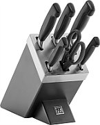 Set of 5 knives in a Zwilling Four Star self-sharpening block - Grey_1