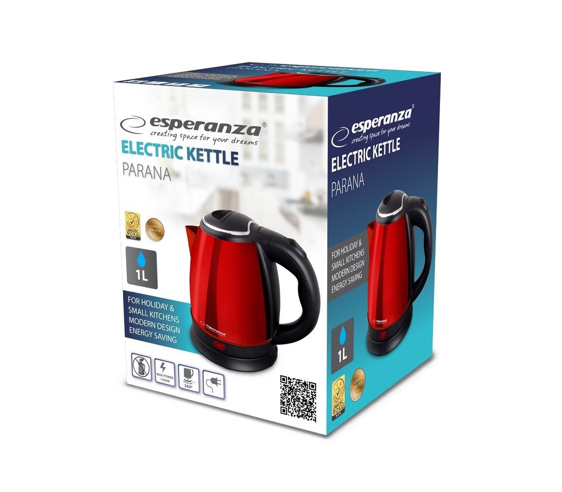 Esperanza EKK128R electric kettle Parana 1 L Black Red 1350 W_3