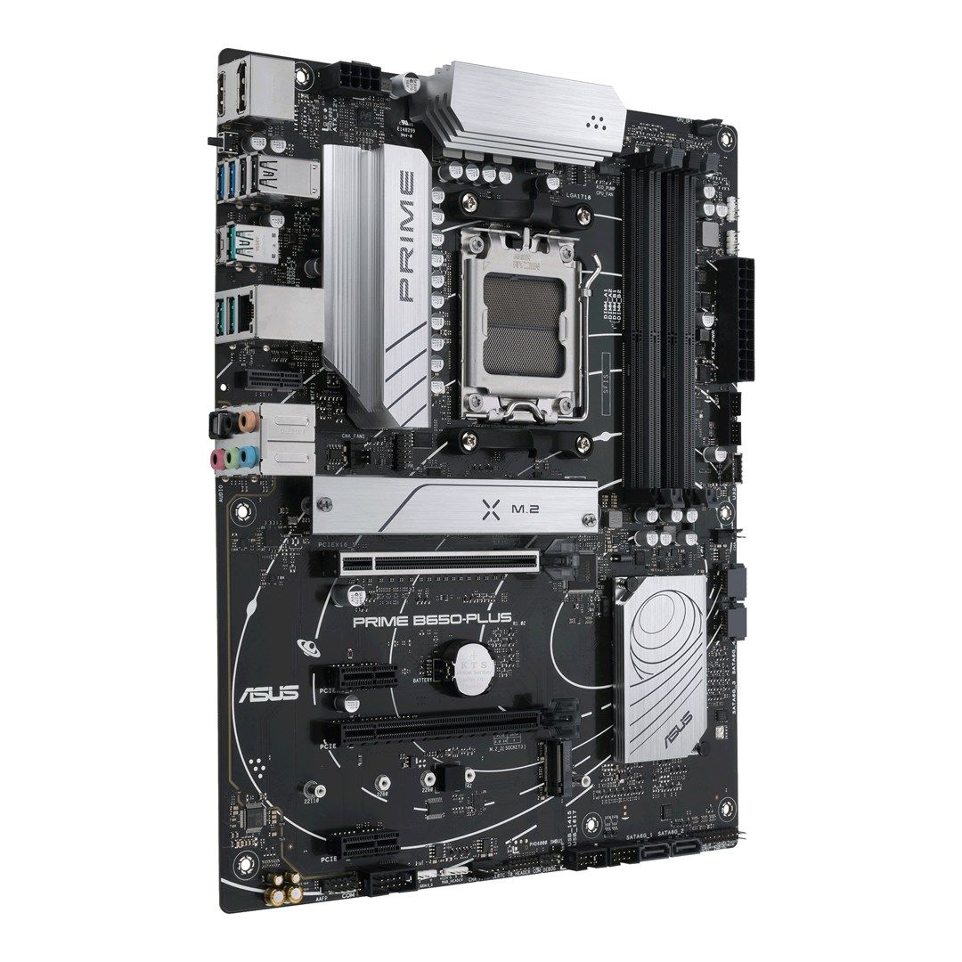 Asus | PRIME B650-PLUS | Processor family AMD | Processor socket AM5 | DDR5 DIMM | Memory slots 4 | Supported hard disk drive interfaces SATA  M.2 | Number of SATA connectors 4 | Chipset  AMD B650 | ATX_3