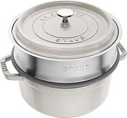 STAUB La Cocotte cast iron round pot with insert 40508-822-0 - 3.8 ltr. white truffle_1