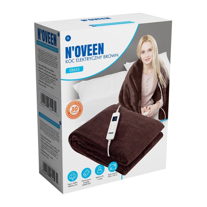 Electric blanket Noveen EB655 Brown super soft 180x130cm_6