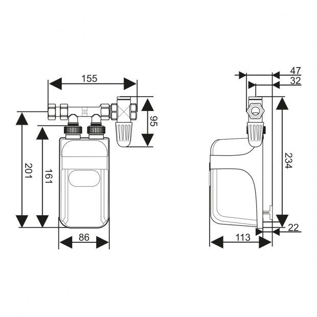 DAFI water heater 9.0 kW without battery (400V)_2