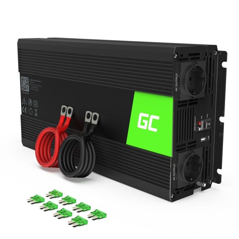 Green Cell INV19 power adapter/inverter Auto 1500 W Black_2