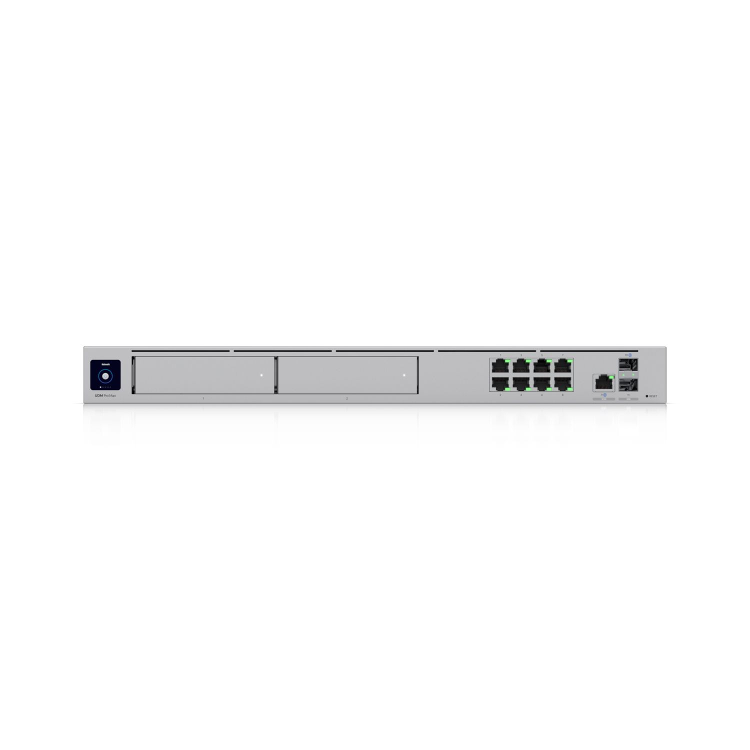 Ubiquiti rack-mount Cloud Gateway with 10 Gbps performance, multi-WAN load balancing, and two NVR drive bays designed for large-scale, multi-application UniFi sites_2