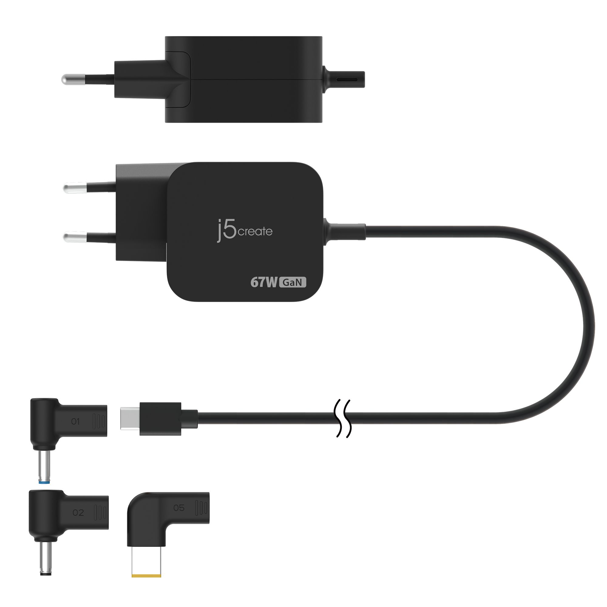 67W GAN PD USB-C MINI CHARGER/WITH 3 TYPES OF DC CONNECTOR - E_3