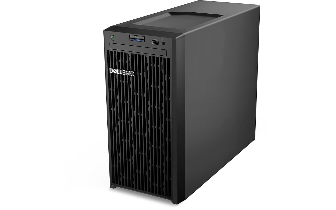 PowerEdge T150 Tower Server Intel Xeon E-2314 2.8GHz, 8M Cache, 4C/4T, Turbo (65W), 3200 MT/s, 16GB UDIMM, 3200MT/s, ECC, 480GB SSD SATA Read Intensive ISE 6Gbps 512e 2.5in w/3.5in Brkt AG, Cabled, 3.5 Chassis with up to 4 Hard Drives, Motherboard with Broadcom 5720 Dual Port 1Gb On- Board LOM,_5