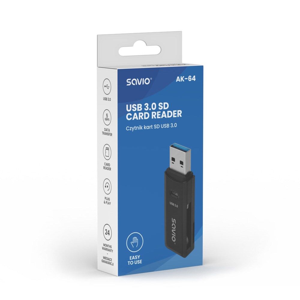 SAVIO SD card reader  USB 3.0  AK-64_3