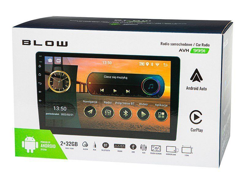 Radio BLOW AVH-9991 1DIN 9  Android/WiFi/GPS/CARPLAY_2