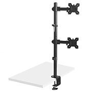 Maclean MC-967 Double Vertical Monitor Desk Mount Screen Holder max VESA 100x100  13-27   2x 9kg Powder Coated Tilting Rotating Adjustable_4