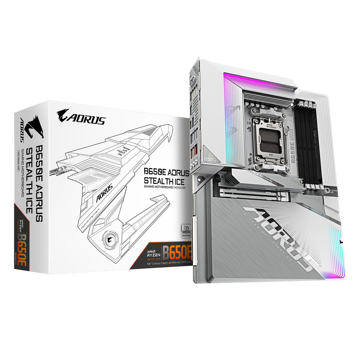 B650E AORUS STEALTH ICE, AM5, DDR5, Wi-Fi, BT, ATX, Alb_6