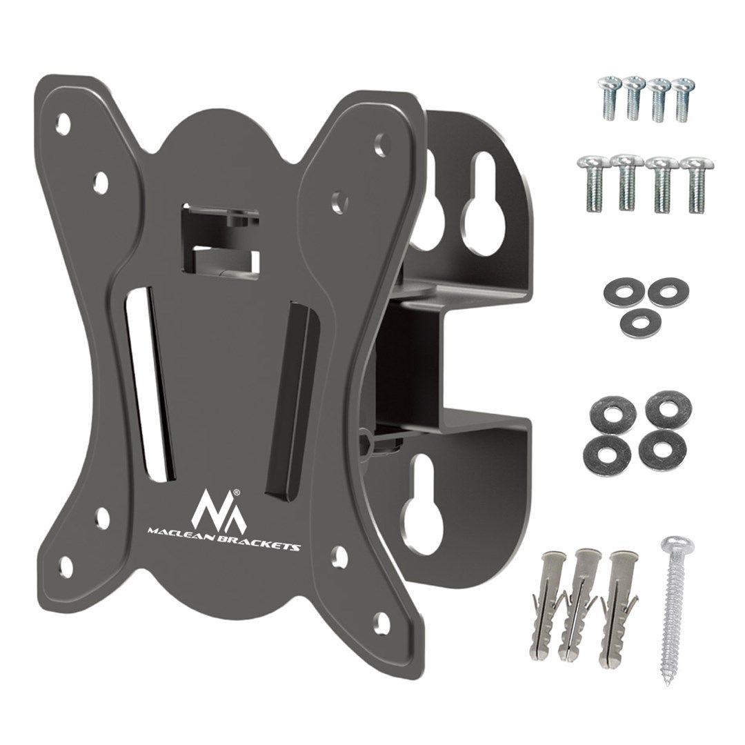 Maclean MC-415 TV Monitor Wall Mount 13 -32  30kg Tilt Rotate max. VESA 100x100 30kg Black Slim Universal Powder Coated_8