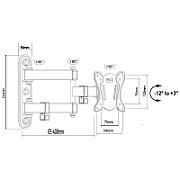 Maclean MC-417 Full Motion TV Monitor Wall Mount 13-32  30kg max. VESA 100x100 Black Powder Coated Universal Holder Bracket Adjustable Wall Distance Rotating Tilting_3