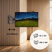 Maclean MC-418 TV Monitor Full Motion Wall Mount 23 -43  30kg max VESA 200x200 Black Tilting Rotating Adjustable Wall Distance Holder Bracket Sturdy Powder Coating_5