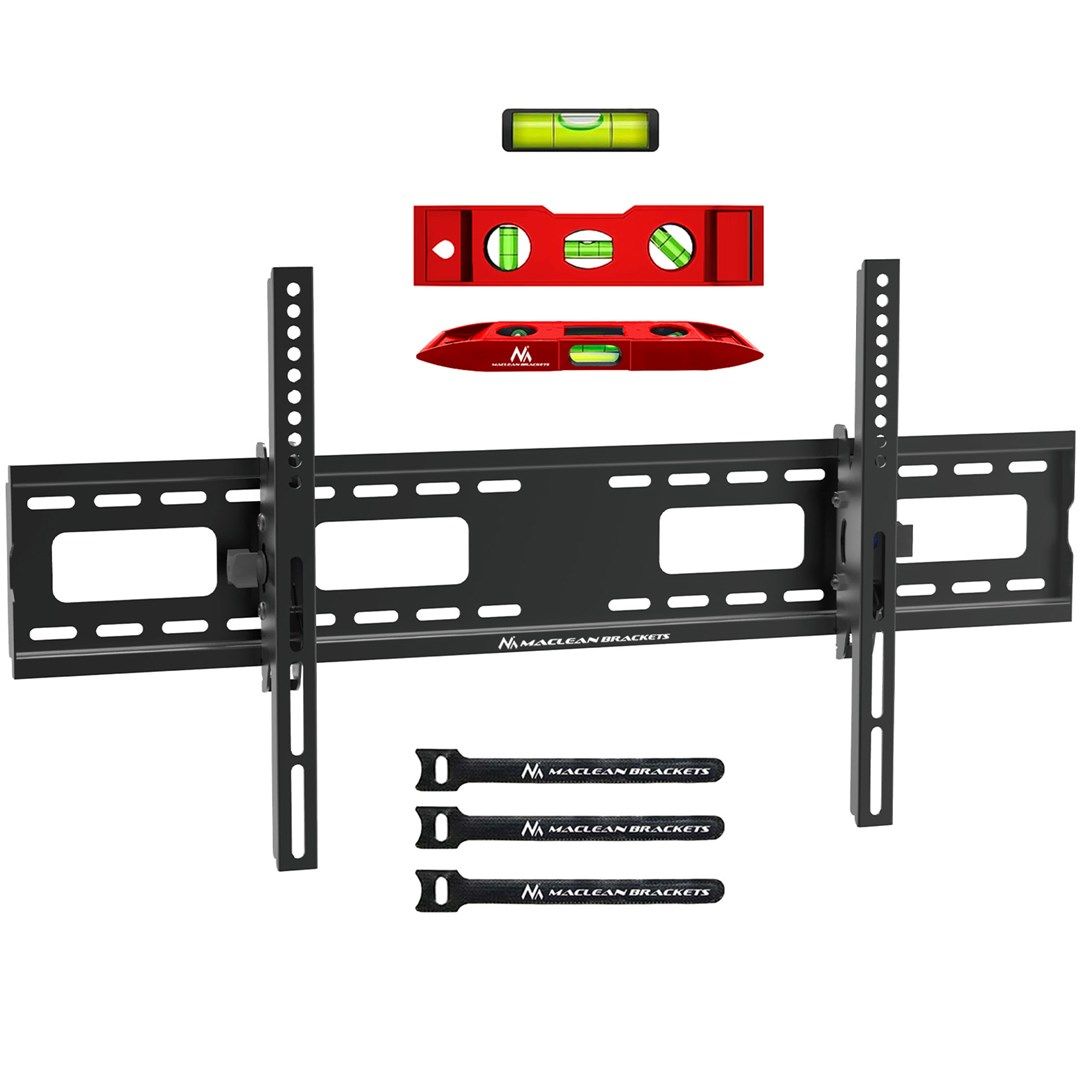 Maclean MC-422 TV Wall Mount Heavy Duty 43 -100  max VESA 800x400 120kg Tilting +/-15° Bracket Holder Hanger with Spirit Level Accessories_8