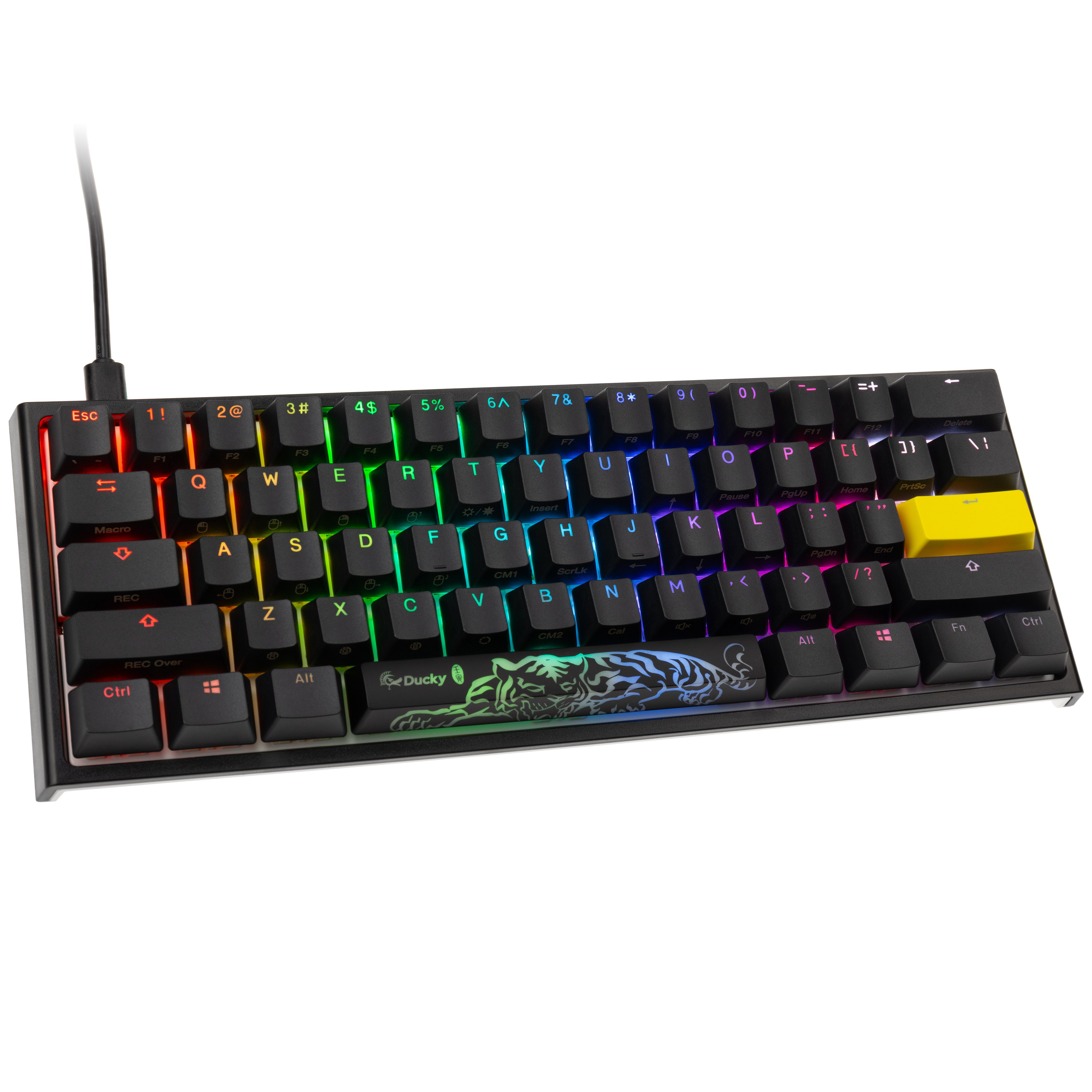 Ducky One 2 Pro Mini Gaming Tastatur  RGB LED - Cherry Silent Red (US)
