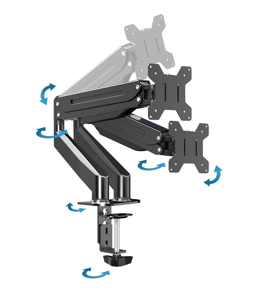 Esperanza ERW020 Gas desk mount for two monitors 17-27‘’ up to 6kg_11