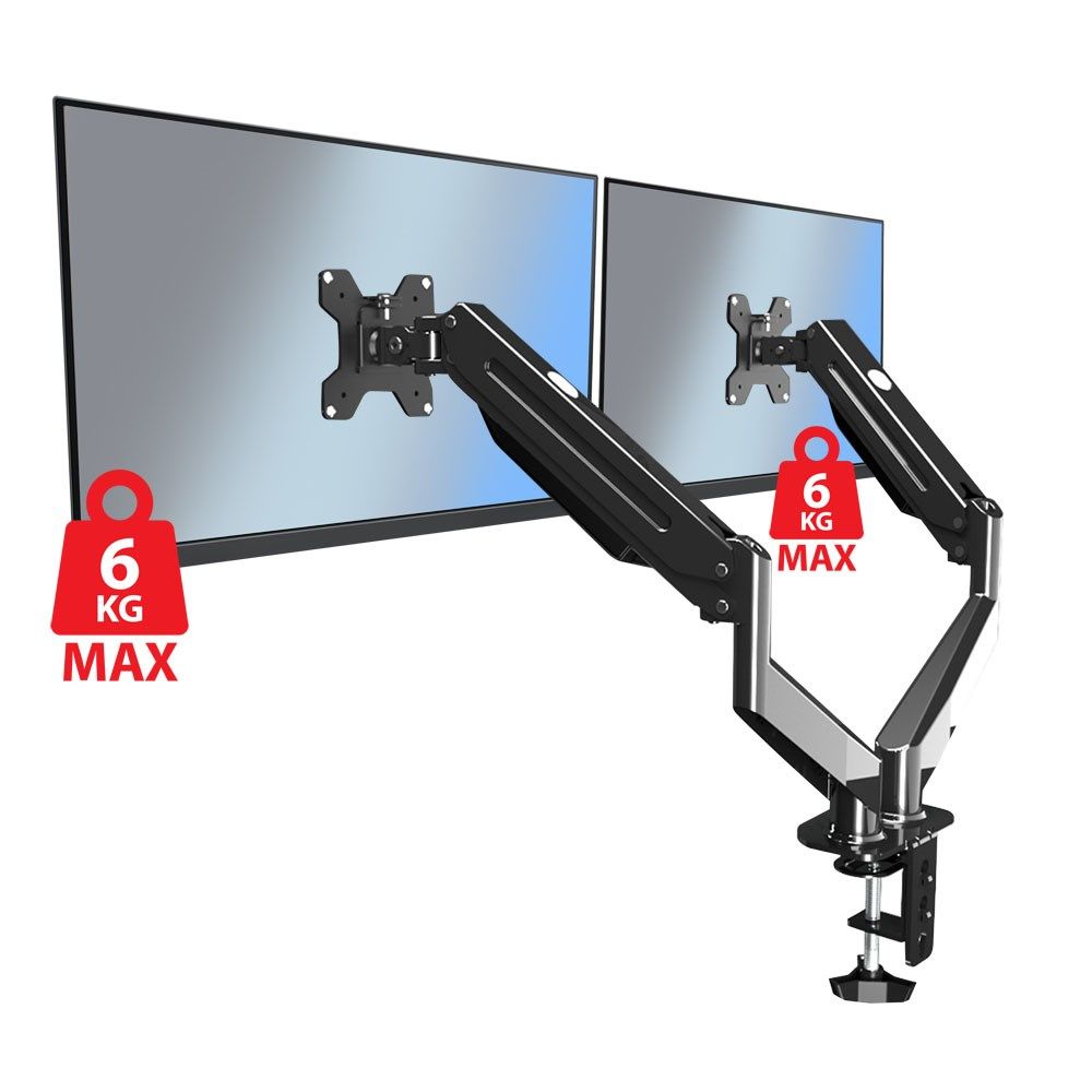 Esperanza ERW020 Gas desk mount for two monitors 17-27‘’ up to 6kg_7