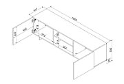 Cama 2D1P RTV cabinet ALMA 180x41.5xH55 cashmere
