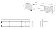 Cama RTV cabinet TULA 183x35x37 black matt + black fireplace