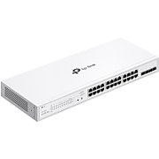 Switch TP-Link cu 28 de porturi, 24× Gigabit 802.3af/at PoE+ ports si 4× Gigabit SFP slots, capacitate switch 56 Gbps, dimensiuni 17.3×8.7×1.73 in (440×220×44 mm)_1