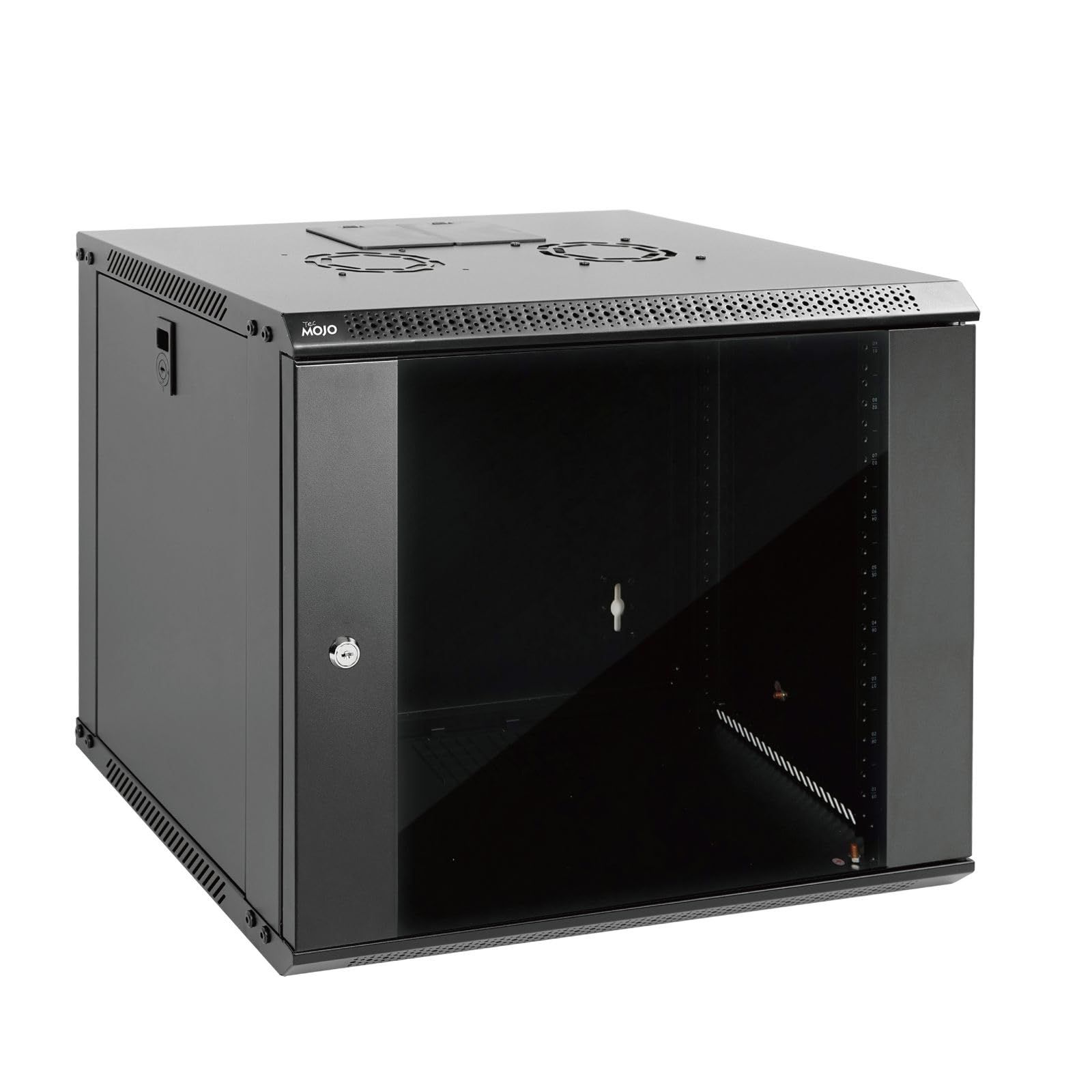 WALL-HUNG RACK CABINET 19  9U 600X450 BLACK PERFORATED DOOR LANBERG (FLAT PACK)