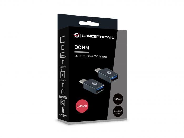 CONCEPTRONIC DONN03G USB-C to USB-A OTG Adapter 2-Pack, 10Gbps, 15 x 7 x 32 mm_2