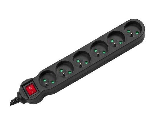 Maclean MCE225 power extension 1.5 m 6 AC outlet(s) Indoor Black_2