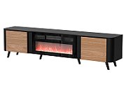 Cama Volare RTV cabinet 200 x 39 x 49 cm black/walnut + fireplace_1