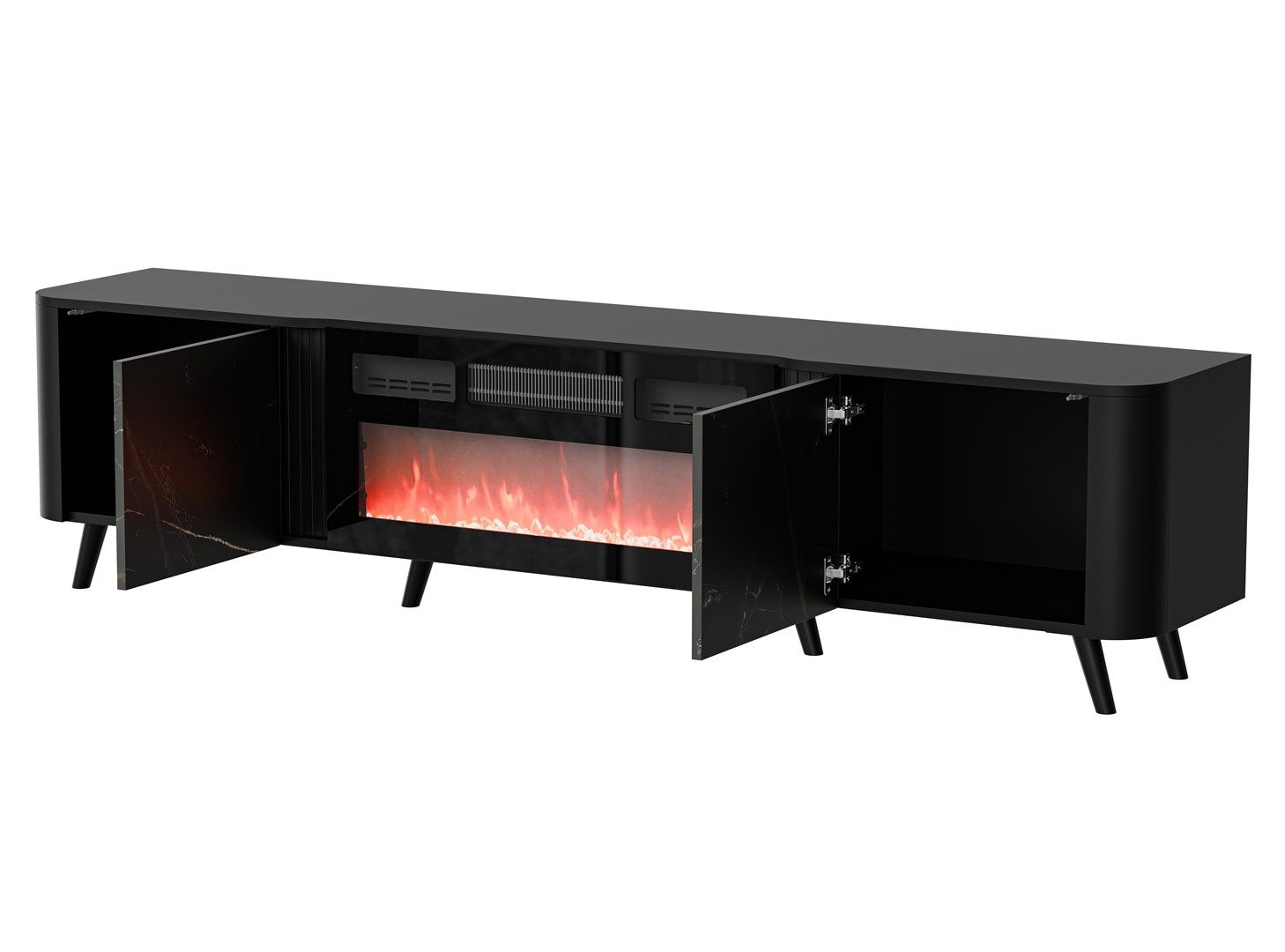 Cama RTV cabinet Volare 200 x 39 x 49 cm black/san sebastian + fireplace_2