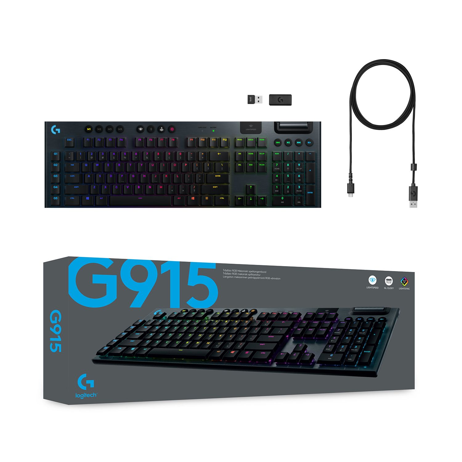 G915 LIGHTSPEED WRLS RGB MEC KB/GL TACTILE - CARBON - ITA - CENT_9